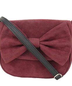 Antin Women's/Girls Maroon Faux Suede Trendy Stylish Bow Sling Bag Shoulder Bag Stylish and cool design with adjustable contrast sling.