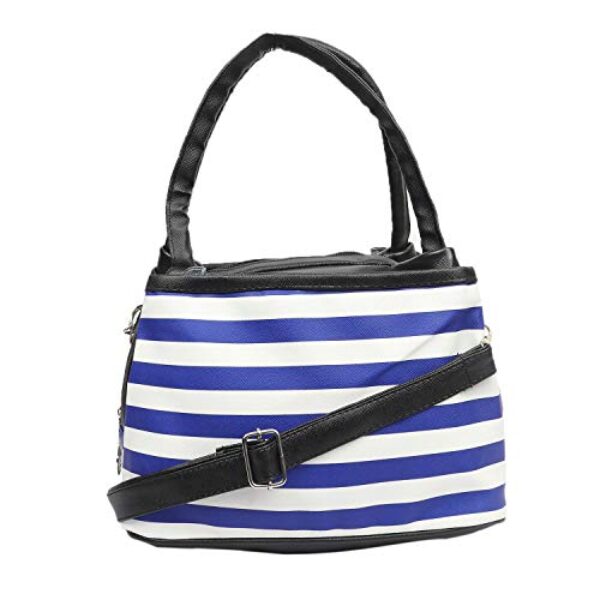 Cocksure Women's Pu Blue Striped Stylish Trendy Handbag Slingbag Shoulderbag