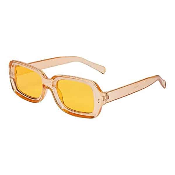 cultific Retro Funky Sunglasses for Women Inspired by 90s Square Sunglasses (Translucent Yellow)