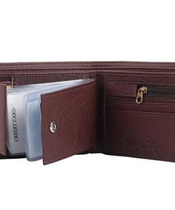 Designer Bugs Men's Brown Pu Leather Wallet with Removable Card Holder