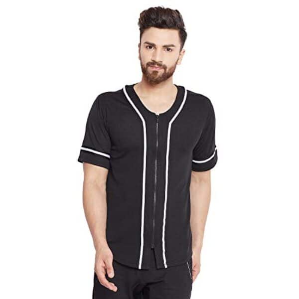 FUGAZEE Men's Mesh Baseball Shirt Black