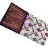 GoSriKi Women's Pochampally Cotton Saree (Pocham Checks_GO_Purple)