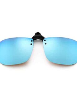 JM Polarized Clip on Sunglasses Frameless Flip Up Lens for Prescription Glasses Mirror Blue