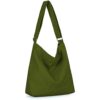 Lify Women's Retro Large Size Canvas Shoulder Bag Hobo Crossbody Handbag Casual Tote - 1 Piece (Army Green)