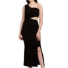 Sheetal Associates Women's Sleeveless One Shoulder Bodycon Casual Maxi Dress Black