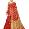 SIRIL Women's Silk Blend Woven Design Kanjeevaram Saree with Blouse (1415S148; Red; Banarasi)