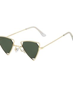 The Tinted Story | Full Rim Triangular Street Sunglasses | Men & Women | Black/Green | Small | Punk Cut Out Sunglasses-Pack of 1