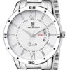 TIMEWEAR Formal Day Date Watch Collection For Men Analogue Men's Watch(White Dial & Silver Colored Strap)-221Wdtg