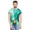 wear your mind Mens Polyester Printed Round Neck Short Sleeves Tshirt - Green (CST077.2_3XL)