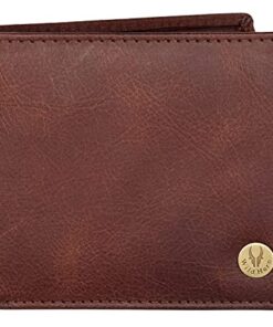 WildHorn Brown RFID Blocking Leather Wallet for Men I Ultra Strong Stitching I 6 Credit Card Slots I 2 Currency Compartments I 1 Coin Pocket