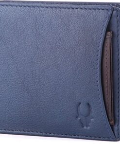 WildHorn Classic Blue Leather Wallet for Men (Blue) (Blue)