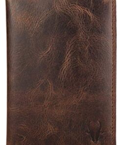 WILDHORN Leather Passport Holder Cover Case RFID Blocking Travel Wallet (Brown Crunch)