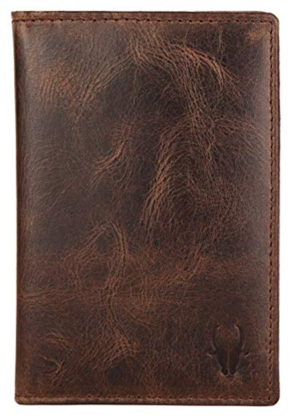 WILDHORN Leather Passport Holder Cover Case RFID Blocking Travel Wallet (Brown Crunch)