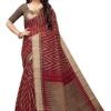 Winza Designer Women's Linen Cotton Saree With Blouse (RED)